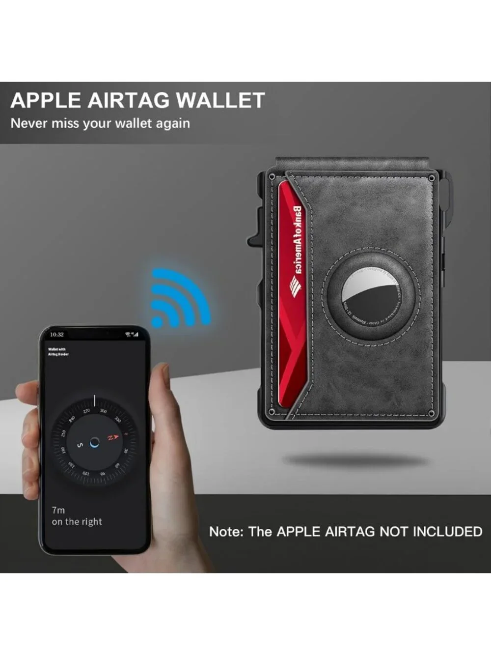 Smart RFID Blocking Minimalist Wallet for AirTag - Men's Slim Design & Secure